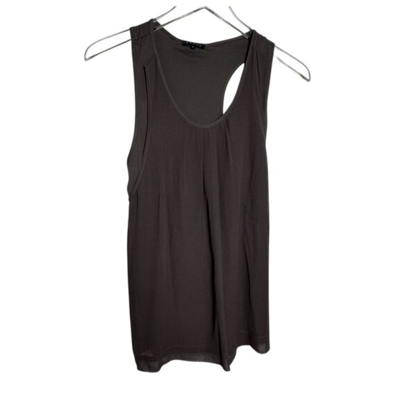 Theory Women’s Size Medium Gray Silk Combo Racerback Tank Top - Picture 1 of 7